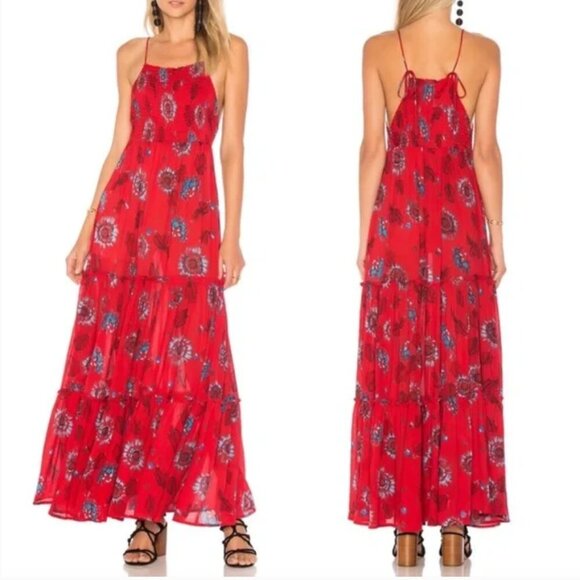 Intimately Free People Red Floral Garden Party Maxi Dress - Picture 1 of 11